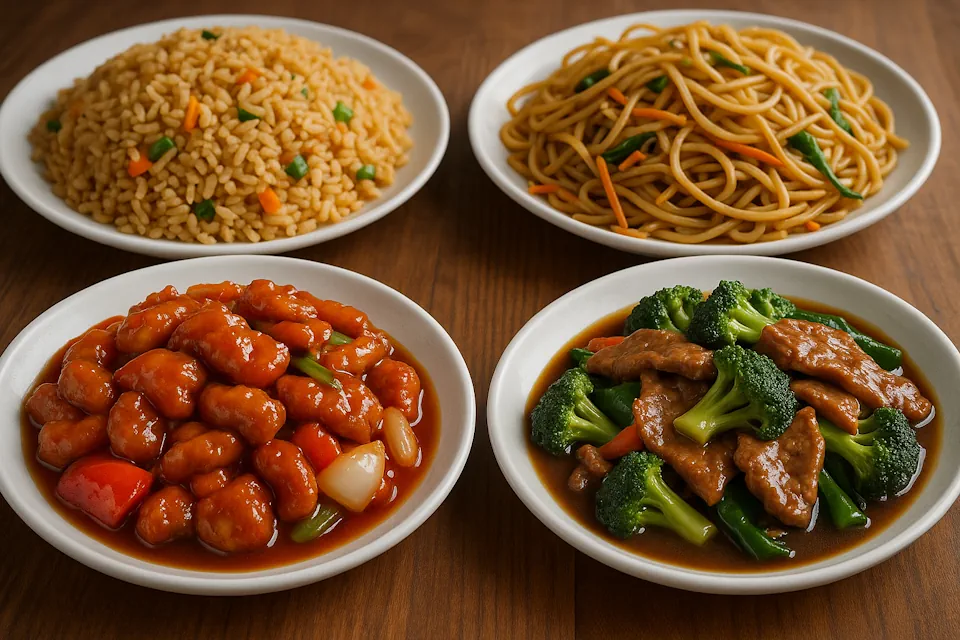 Plates of Chinese dishes at The Emperor's Palace